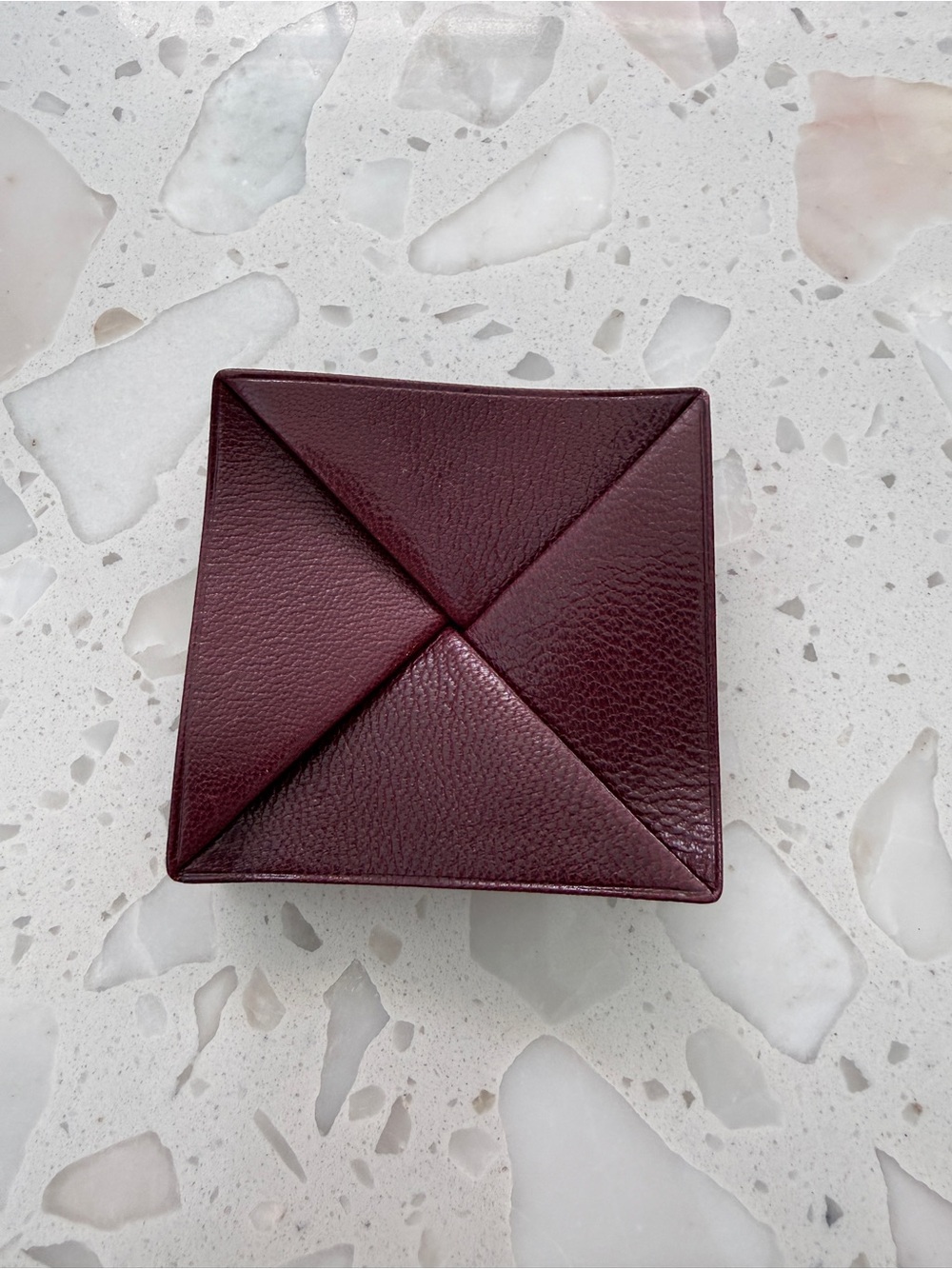 Hermes Vintage Burgundy Leather Zulu Small Folded Coin Pouch